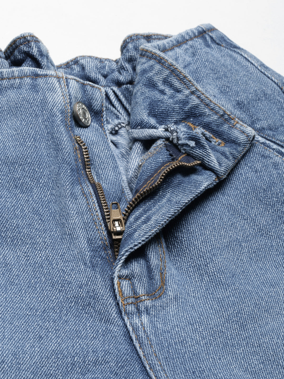 Women Blue Solid Regular Fit Denim Jeans