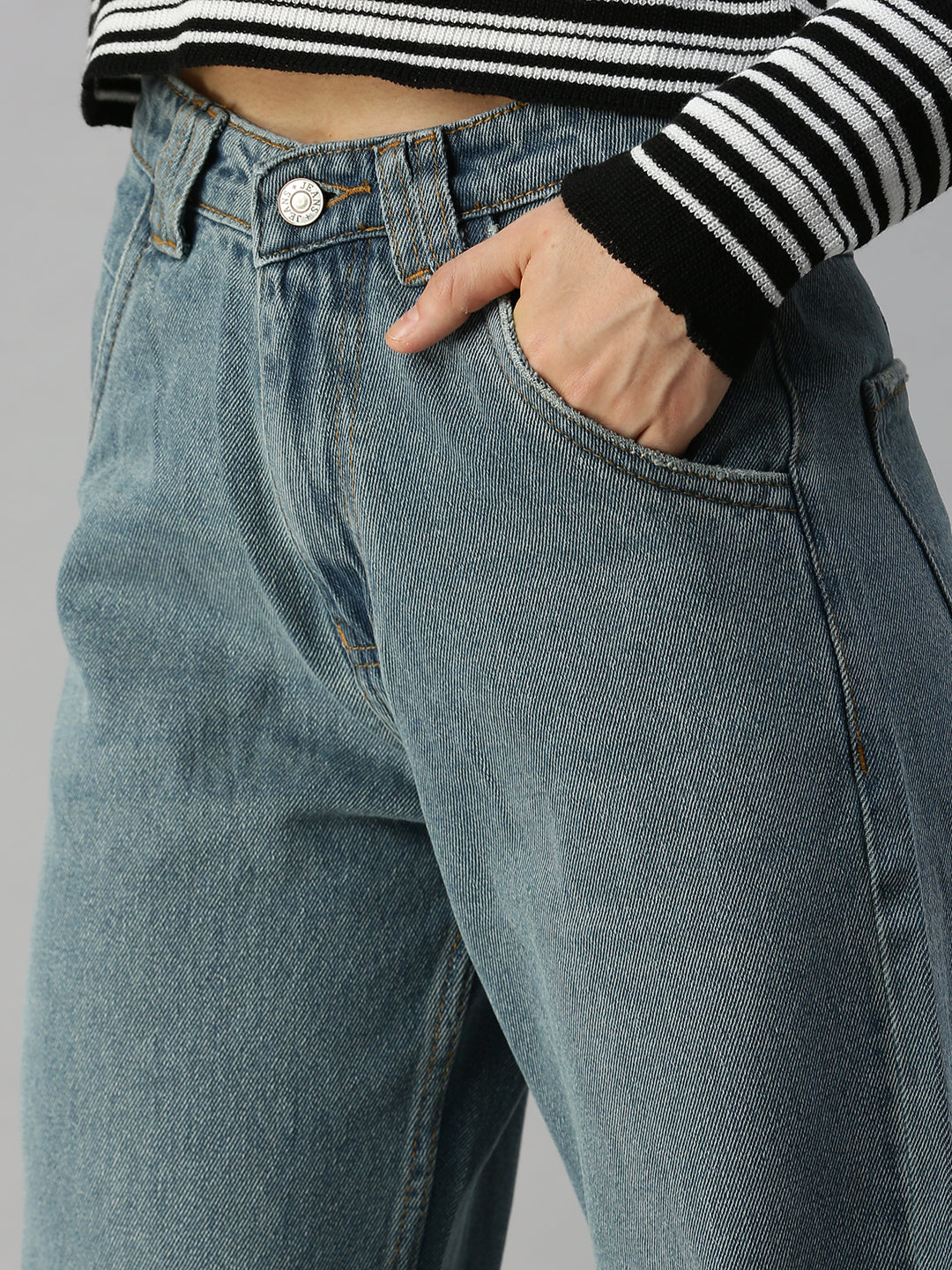 Women's Blue Wide Leg High-Rise Denim Jeans