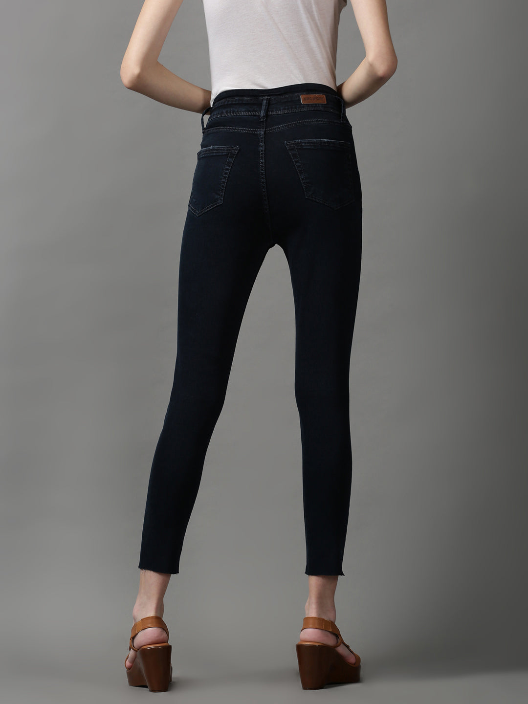 Women's Navy Blue Skinny Fit Stretchable Denim Jeans