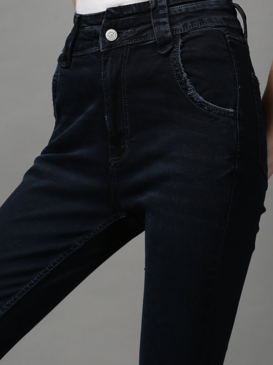 Women's Navy Blue Skinny Fit Stretchable Denim Jeans