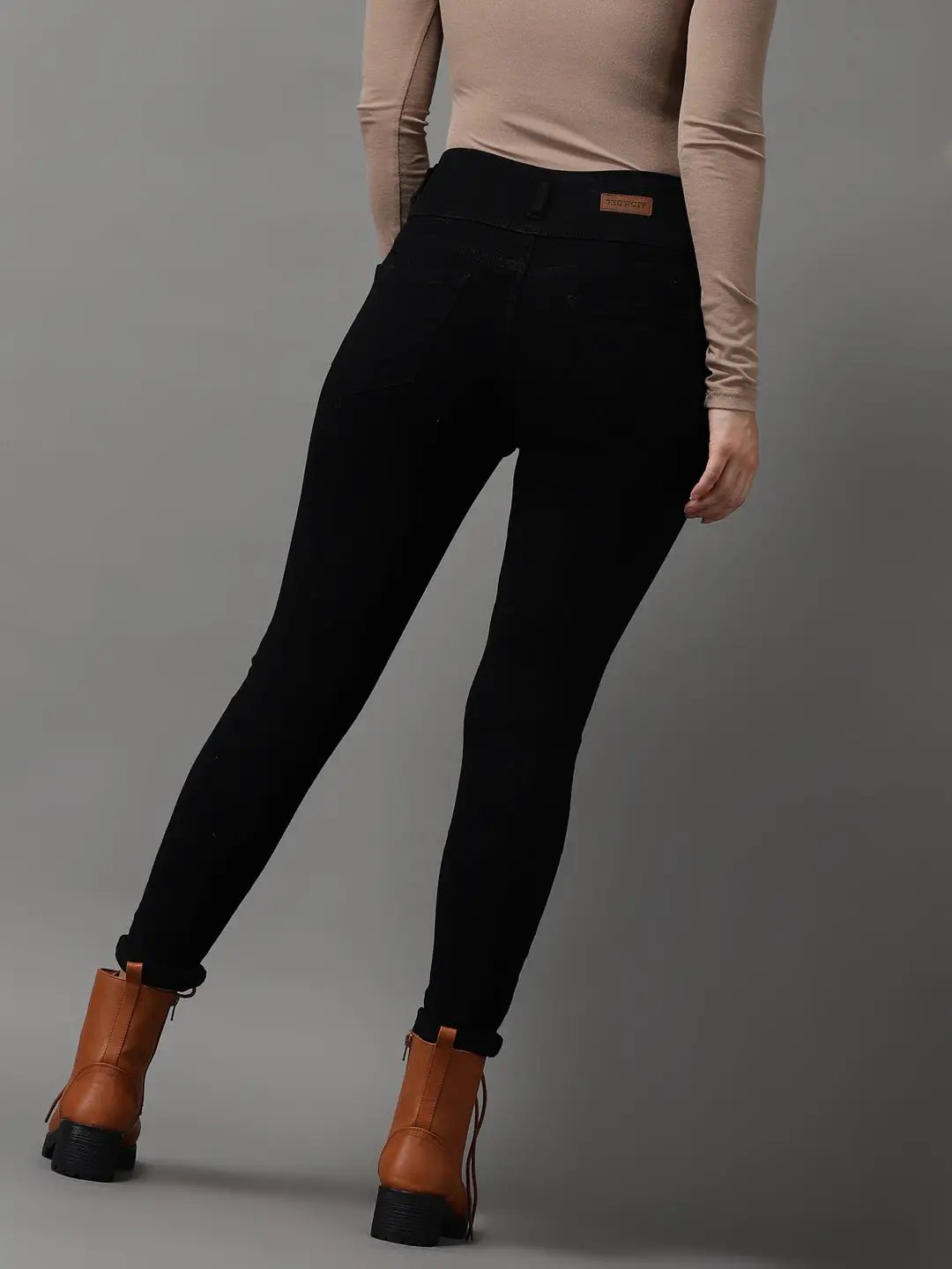 Women's Black Jean Skinny Fit High-Rise Stretchable Jeans