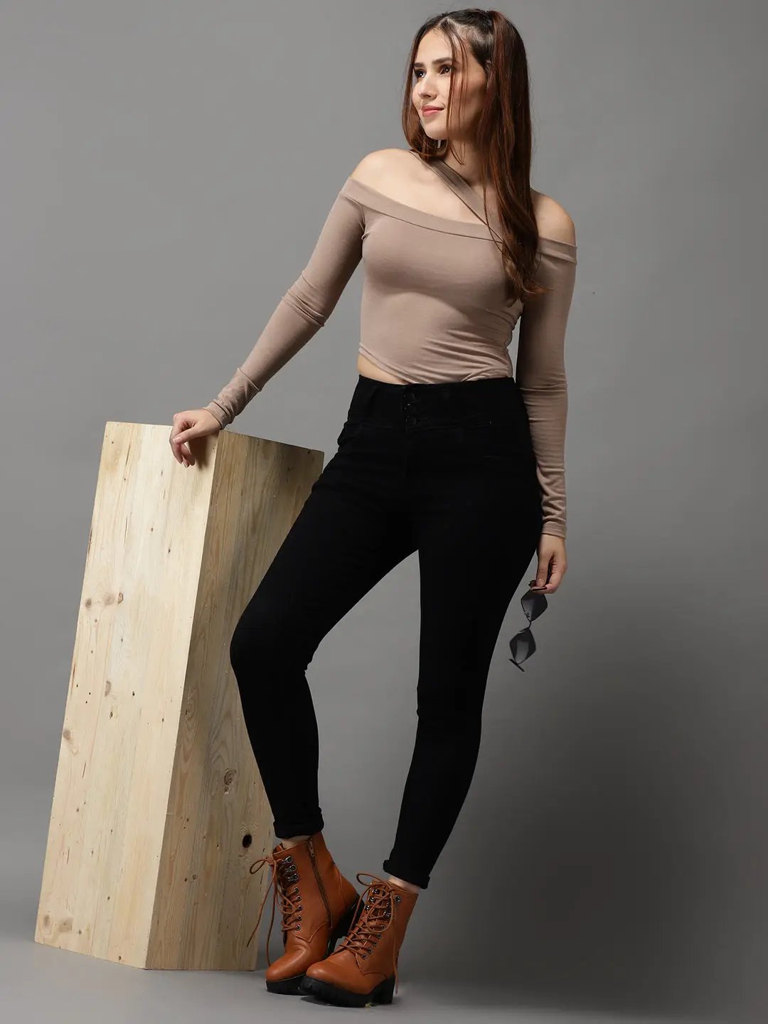 Women's Black Jean Skinny Fit High-Rise Stretchable Jeans