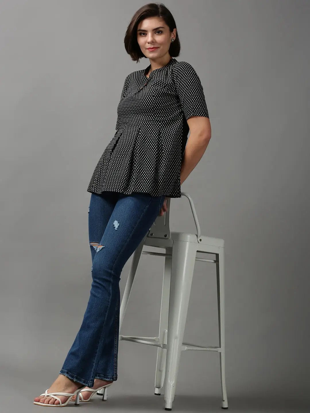 Women's Blue Solid Bootcut Denim Jeans