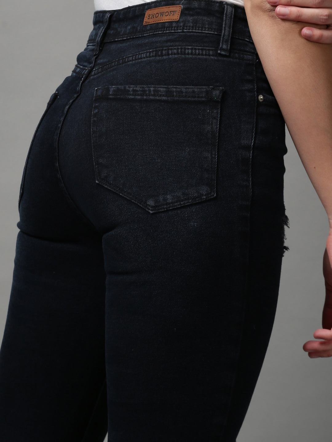 Women's Black Solid Bootcut Denim Jeans