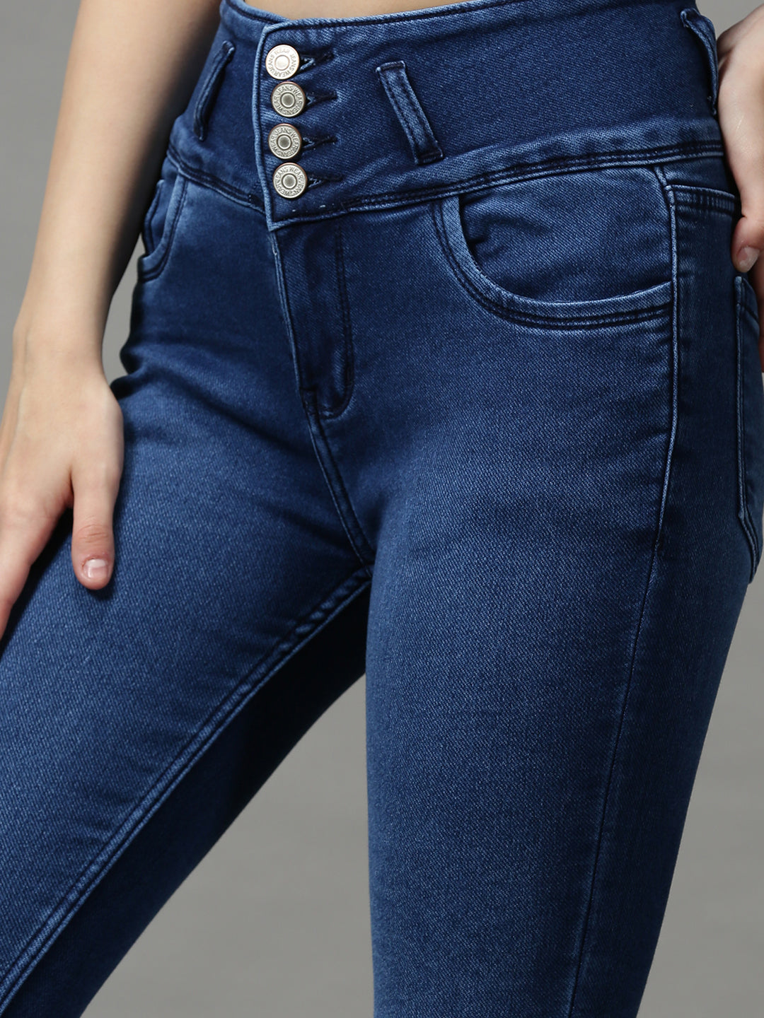 Women's Blue Skinny Fit Clean Look Stretchable Denim Jeans