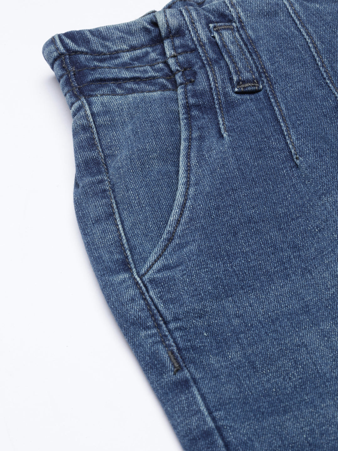 Women's Navy Blue Mom Fit Acid Wash Cropped Denim Jeans