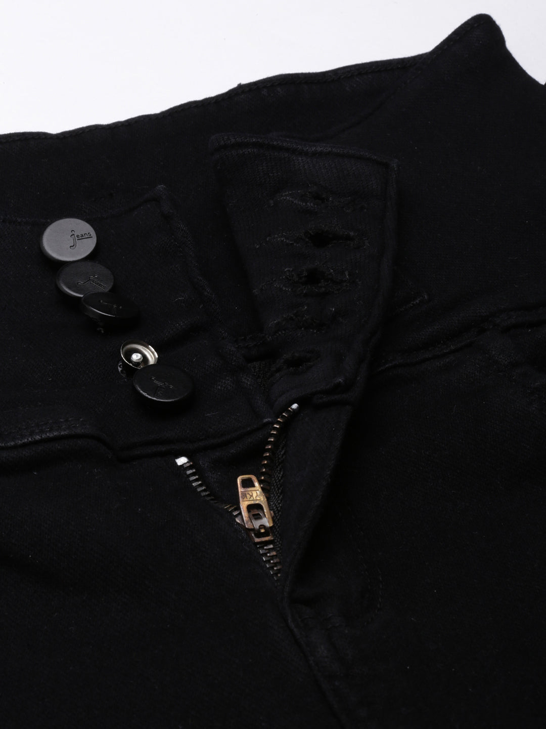 Women's Black Slim Fit Mid-Rise Acid Wash Denim Jeans