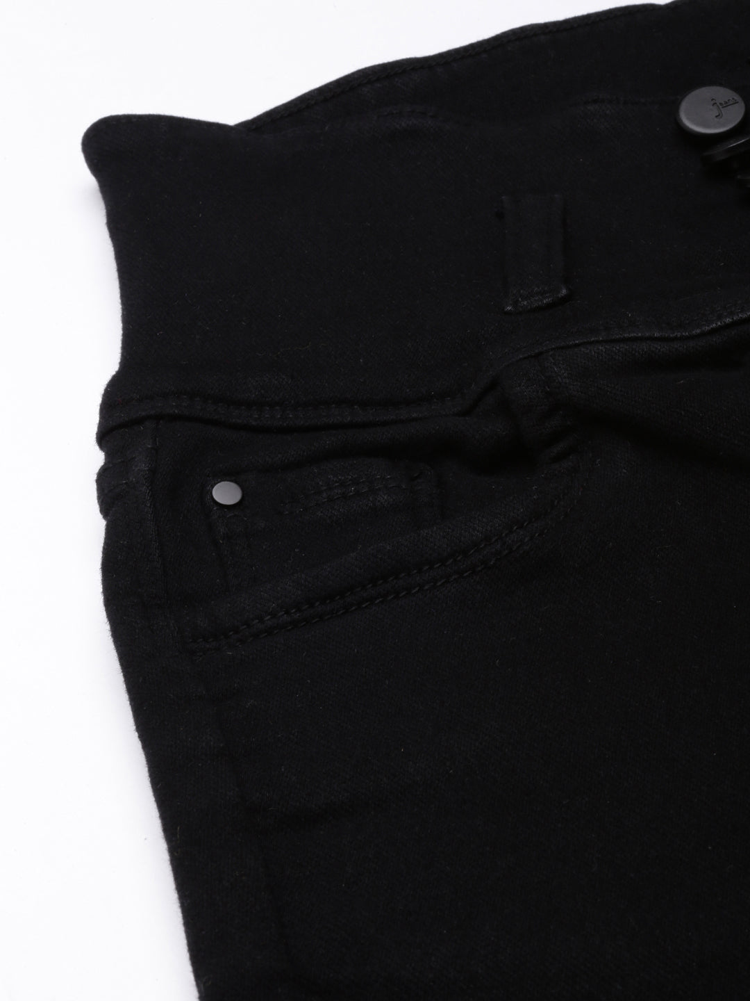 Women's Black Slim Fit Mid-Rise Acid Wash Denim Jeans