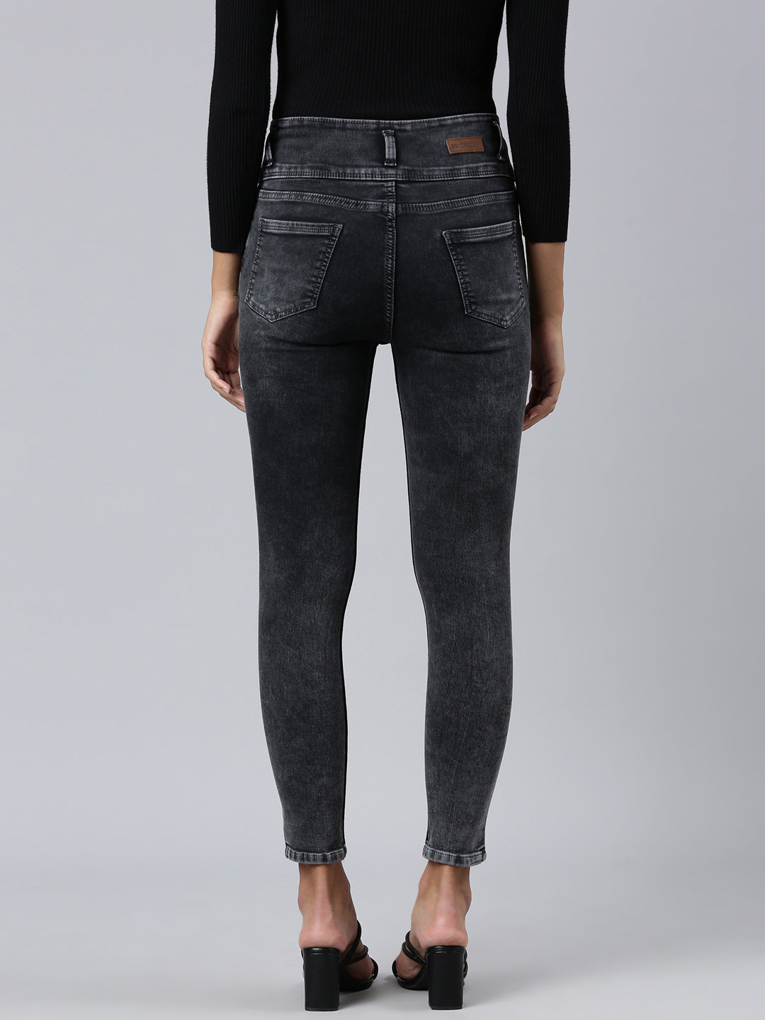 Women's Dark Grey Skinny Fit Light Fade Denim Jeans