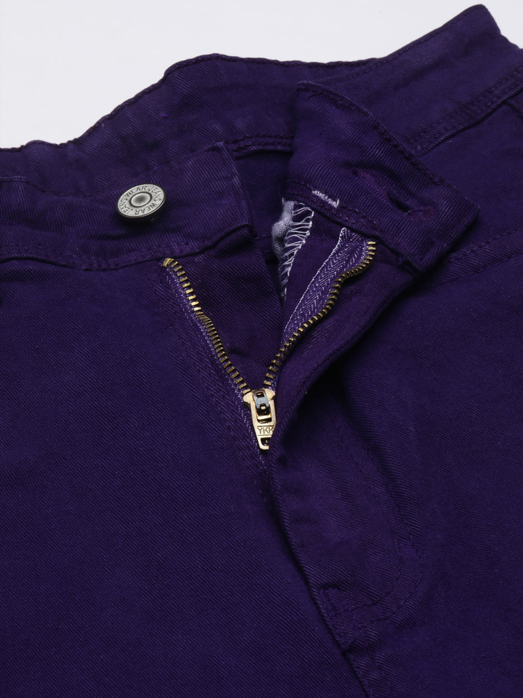 Women's Violet Straight Fit Acid Wash Stretchable Denim Jeans