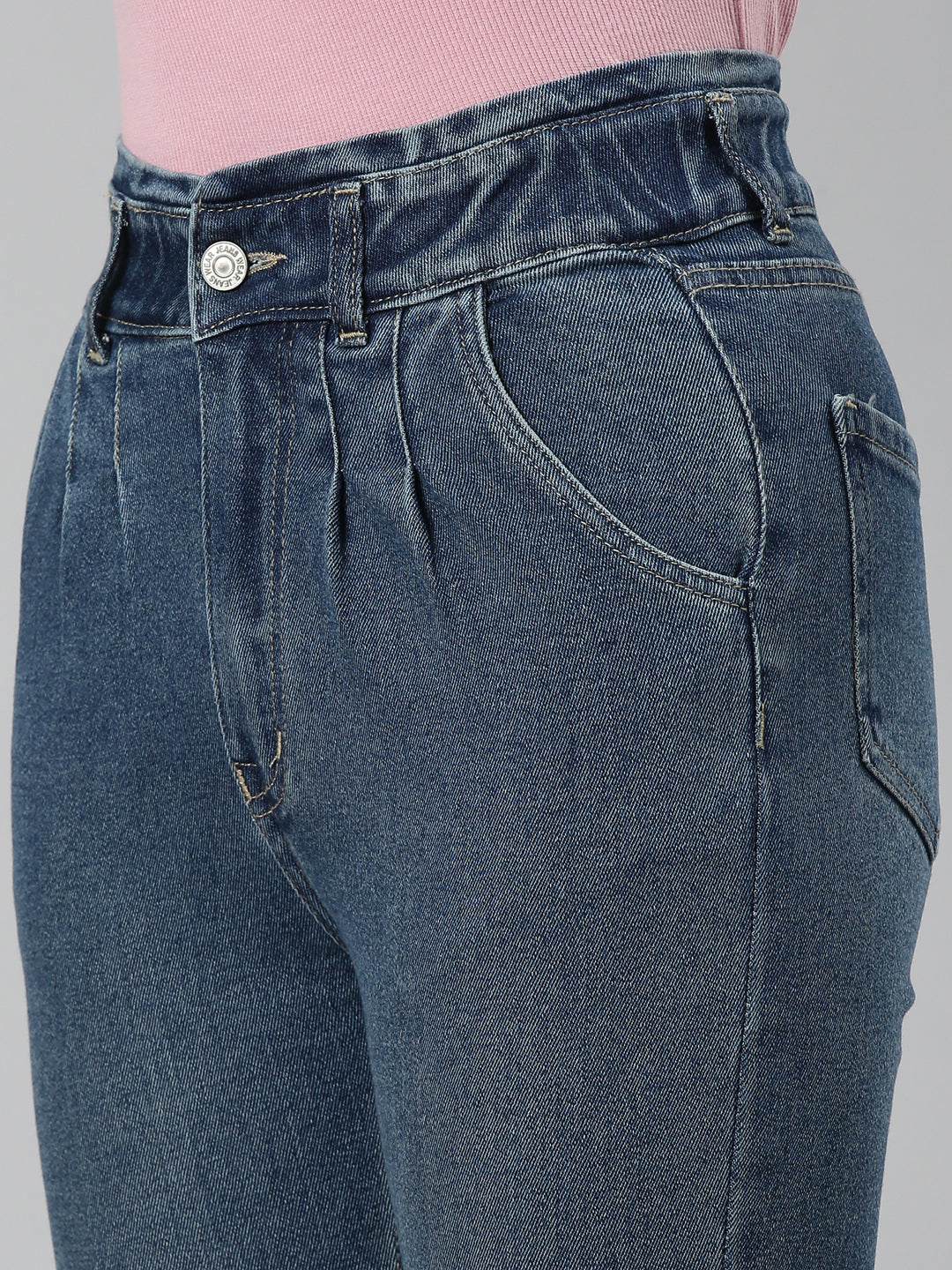 Women Blue Solid Slim Fit Denim Jeans