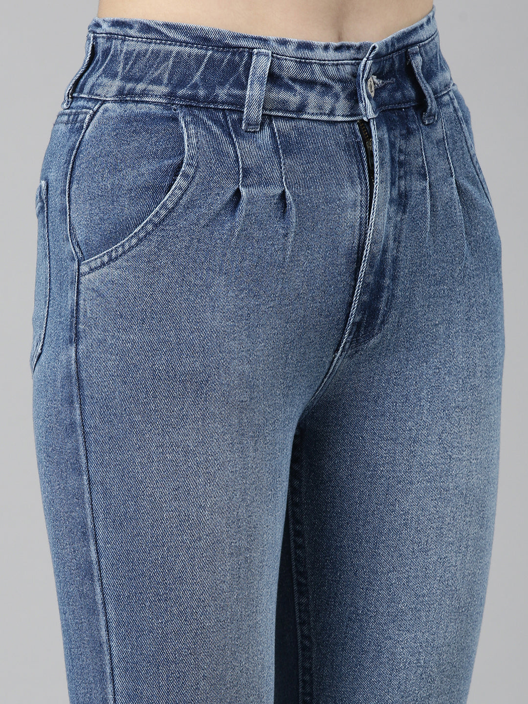 Women Blue Solid Slim Fit Denim Jeans