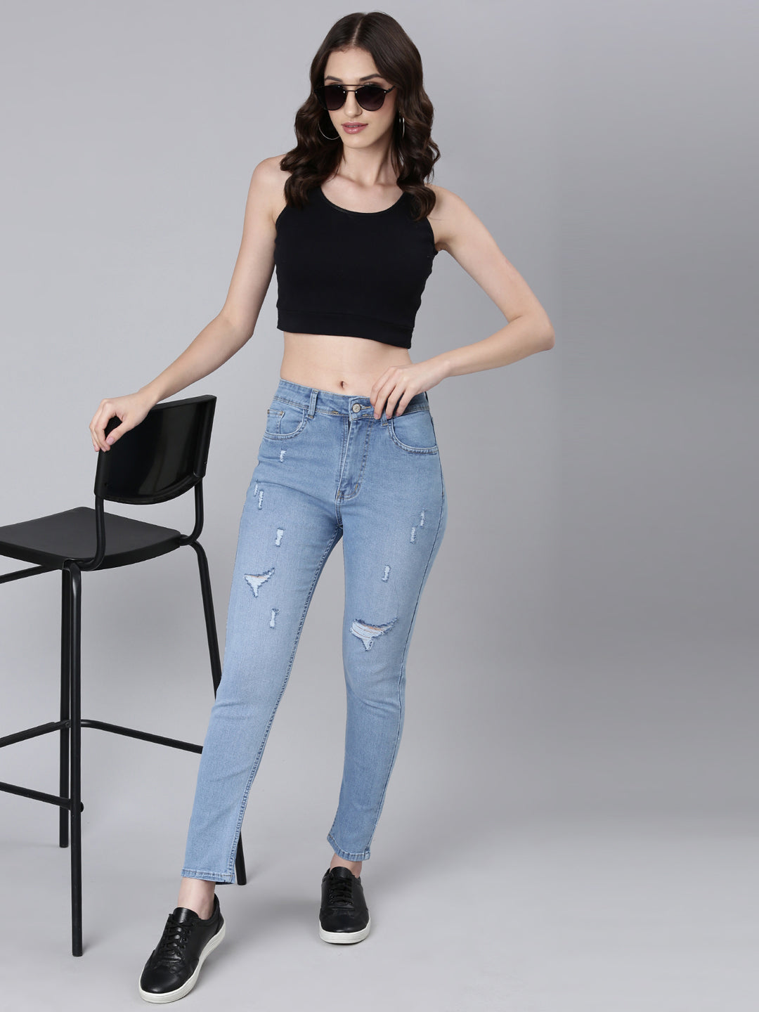 Women's Blue Skinny Fit Denim Jeans
