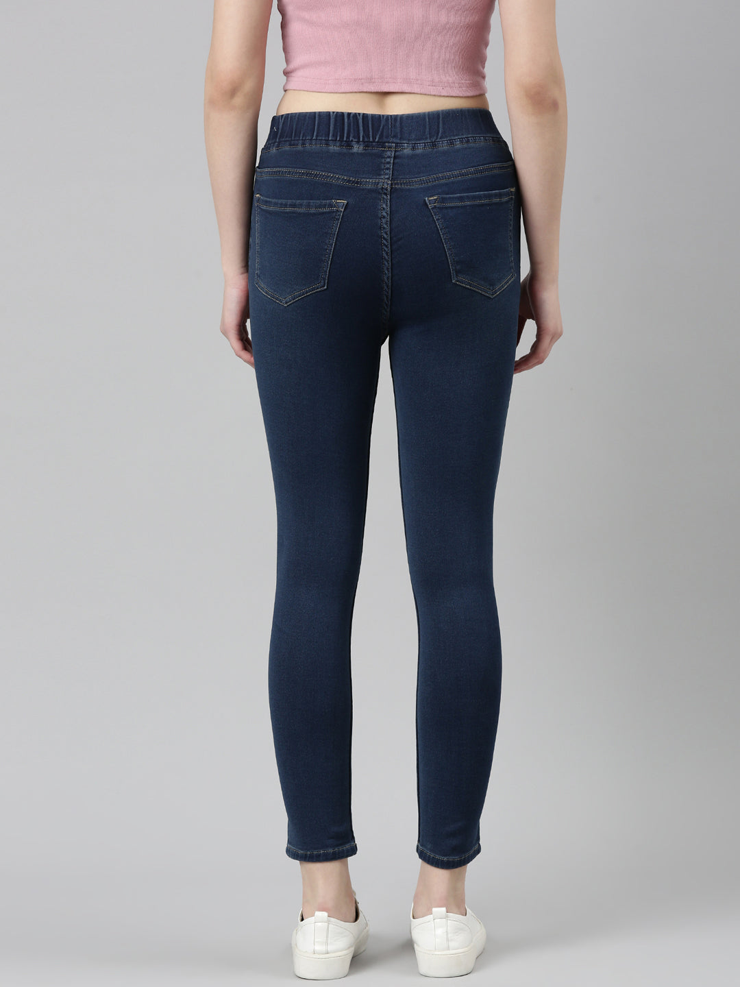 Women Blue Solid Skinny Fit Denim Jeans