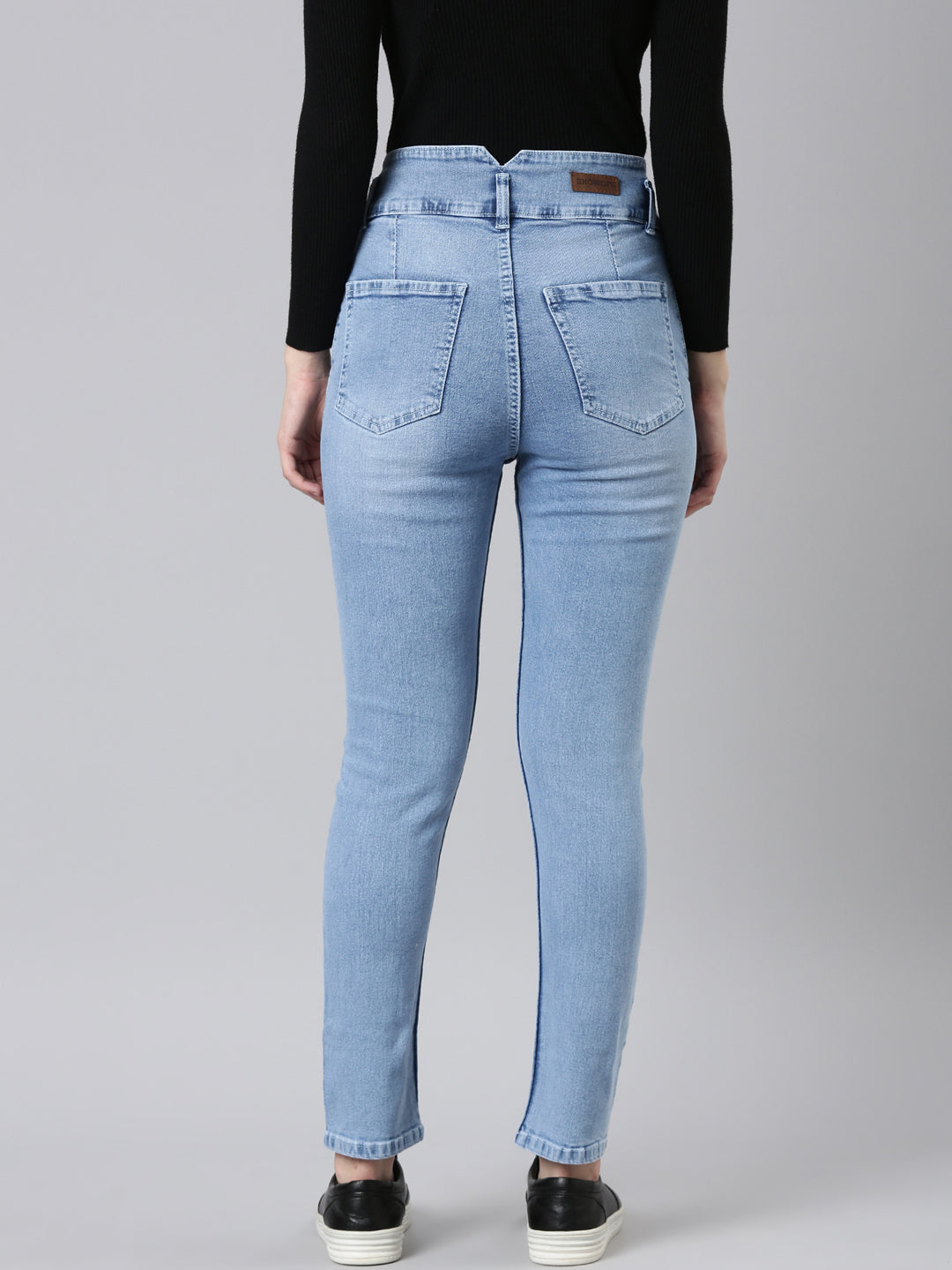 Women Blue Solid Slim Fit Denim Jeans