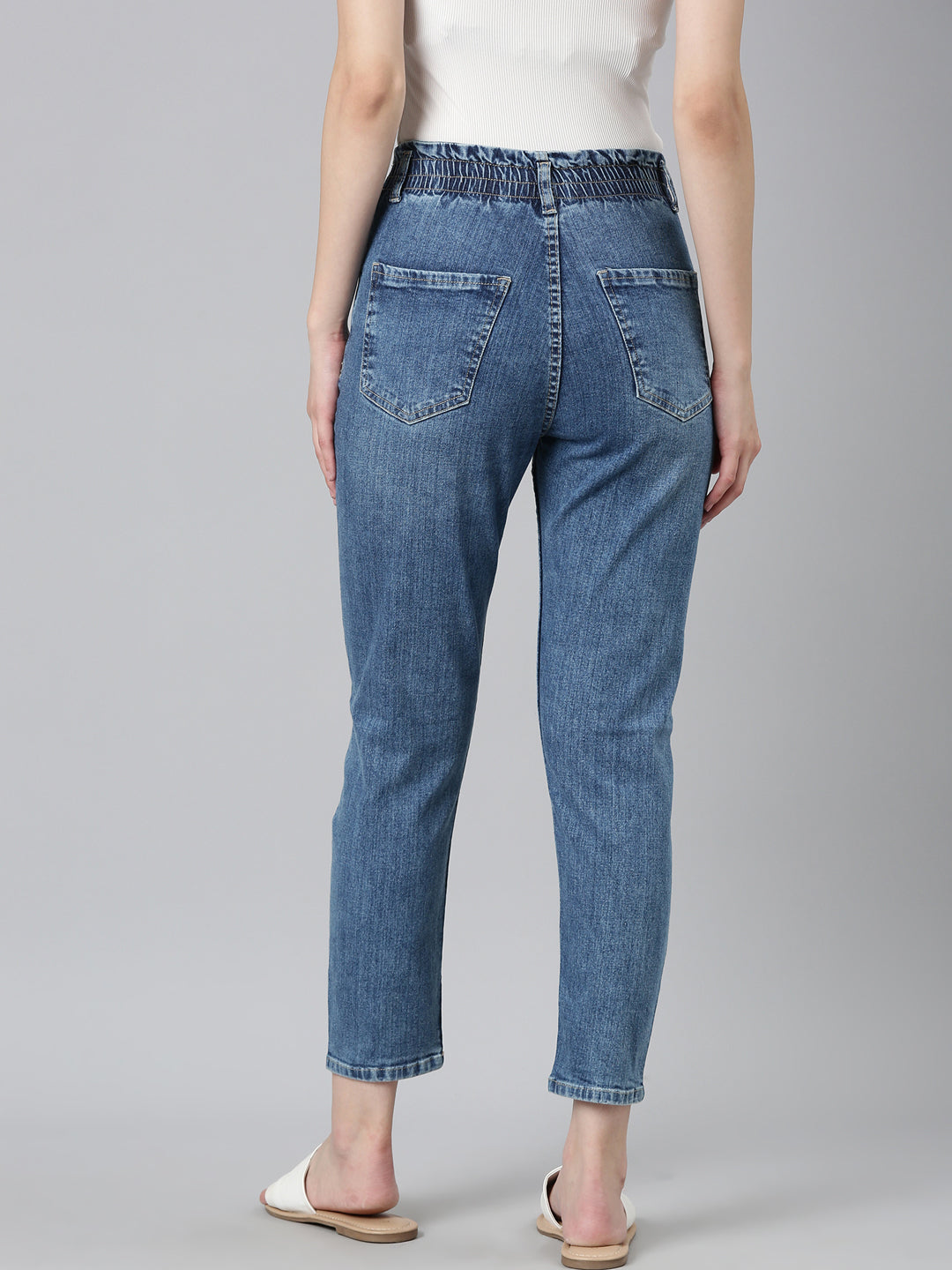 Women Blue Solid Slim Fit Denim Jeans