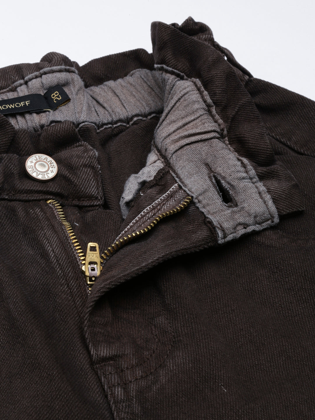 Women's Brown Mid-Rise Mom Fit Denim Jeans