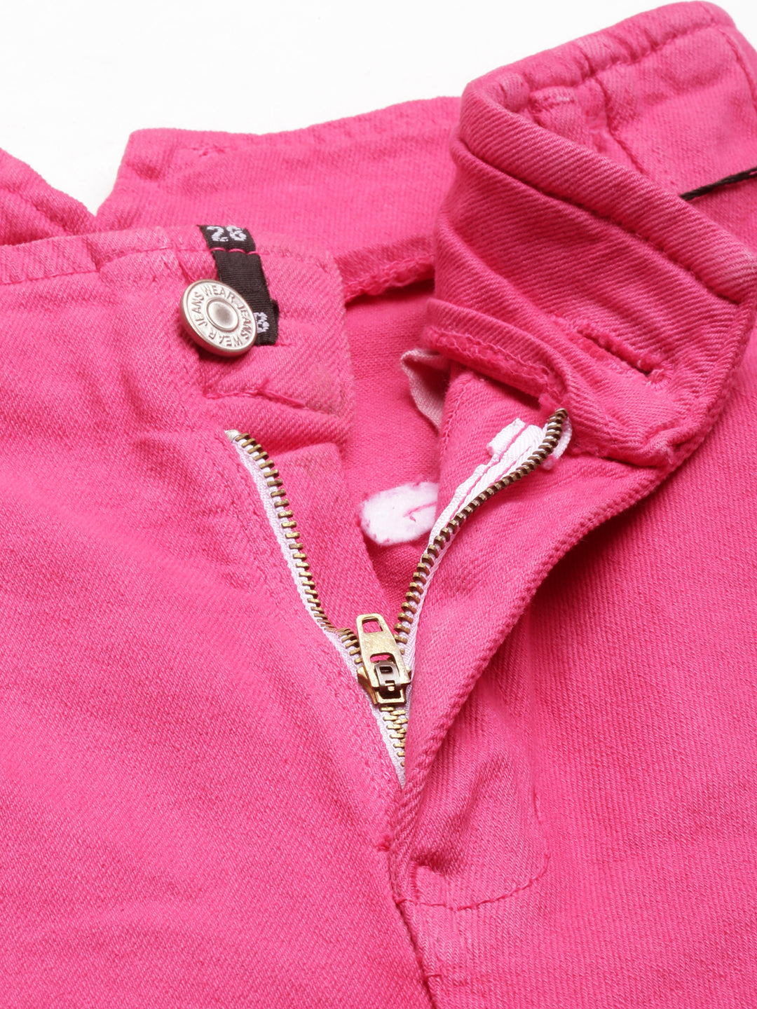 Women Fuchsia Solid Slim Fit Denim Jeans