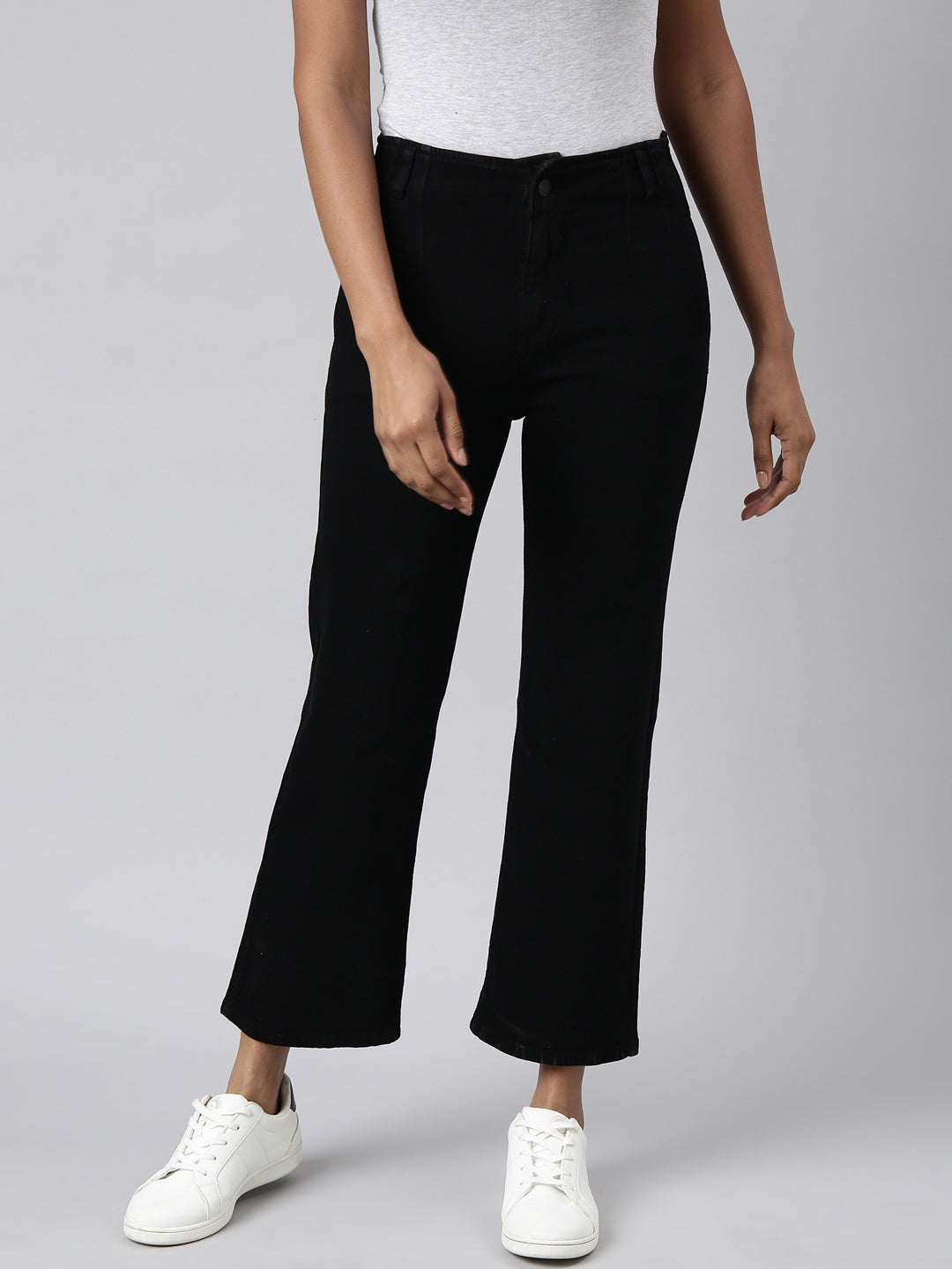 Women Straight Fit Denim Black Jean