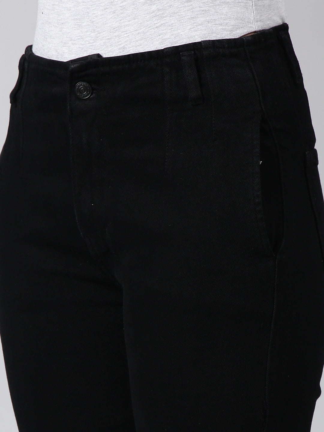 Women Straight Fit Denim Black Jean