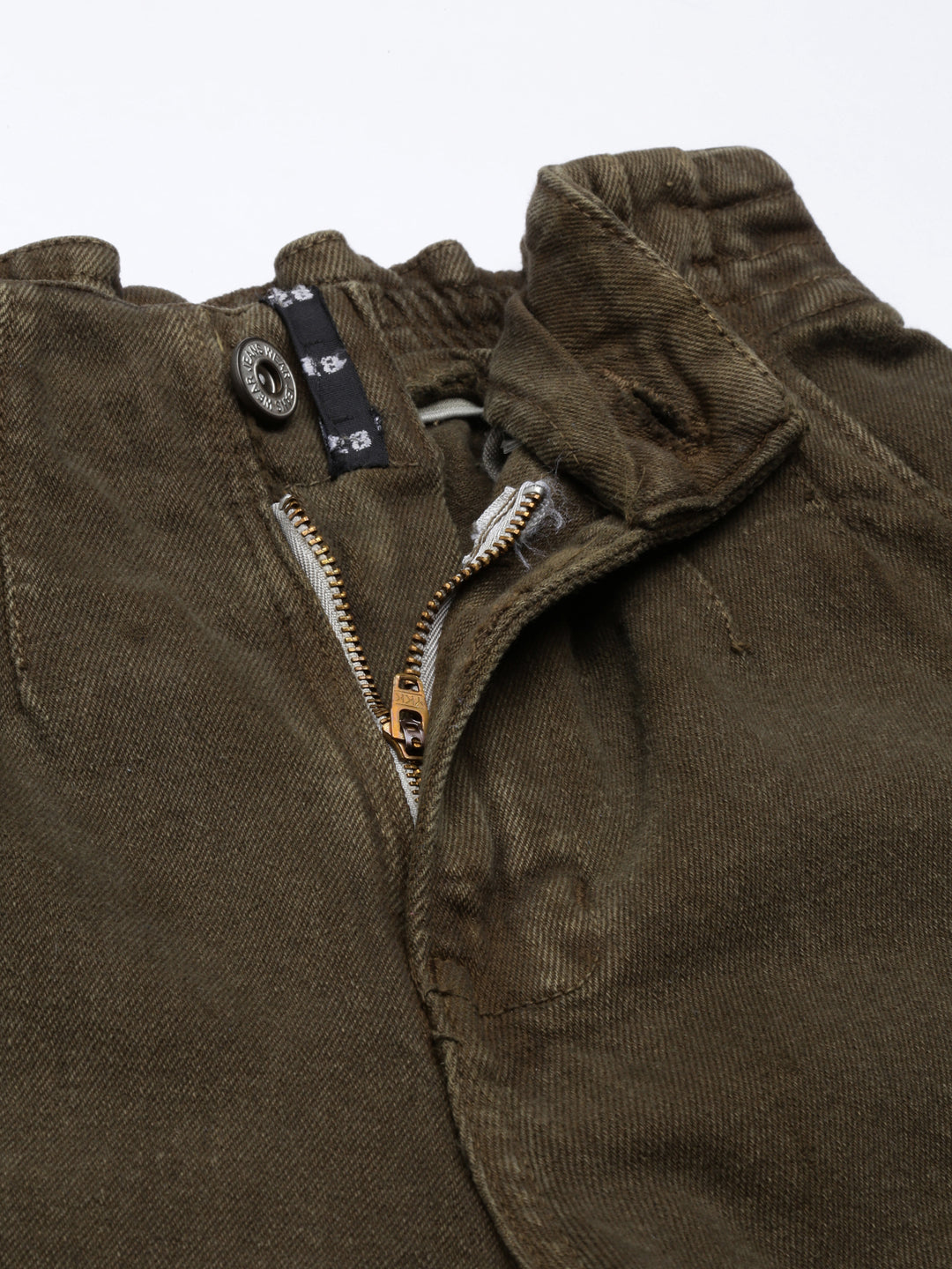 Women's Olive Mid Rise Mom Fit Denim Jeans