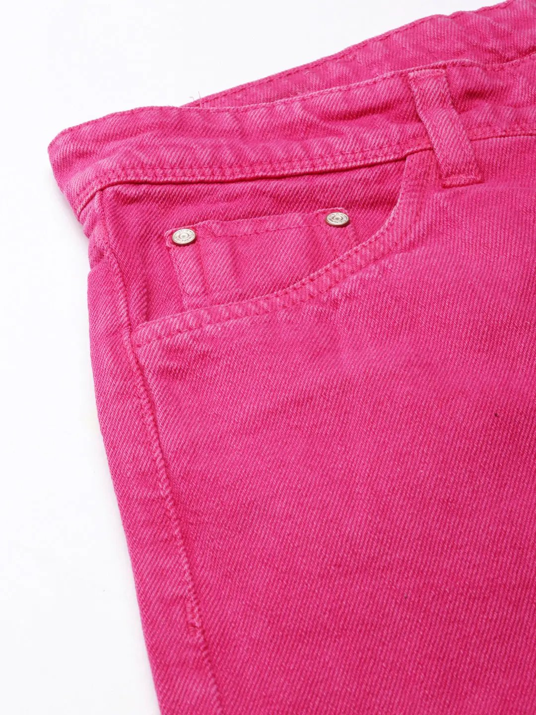 Women's Pink Wide Leg Denim Jeans