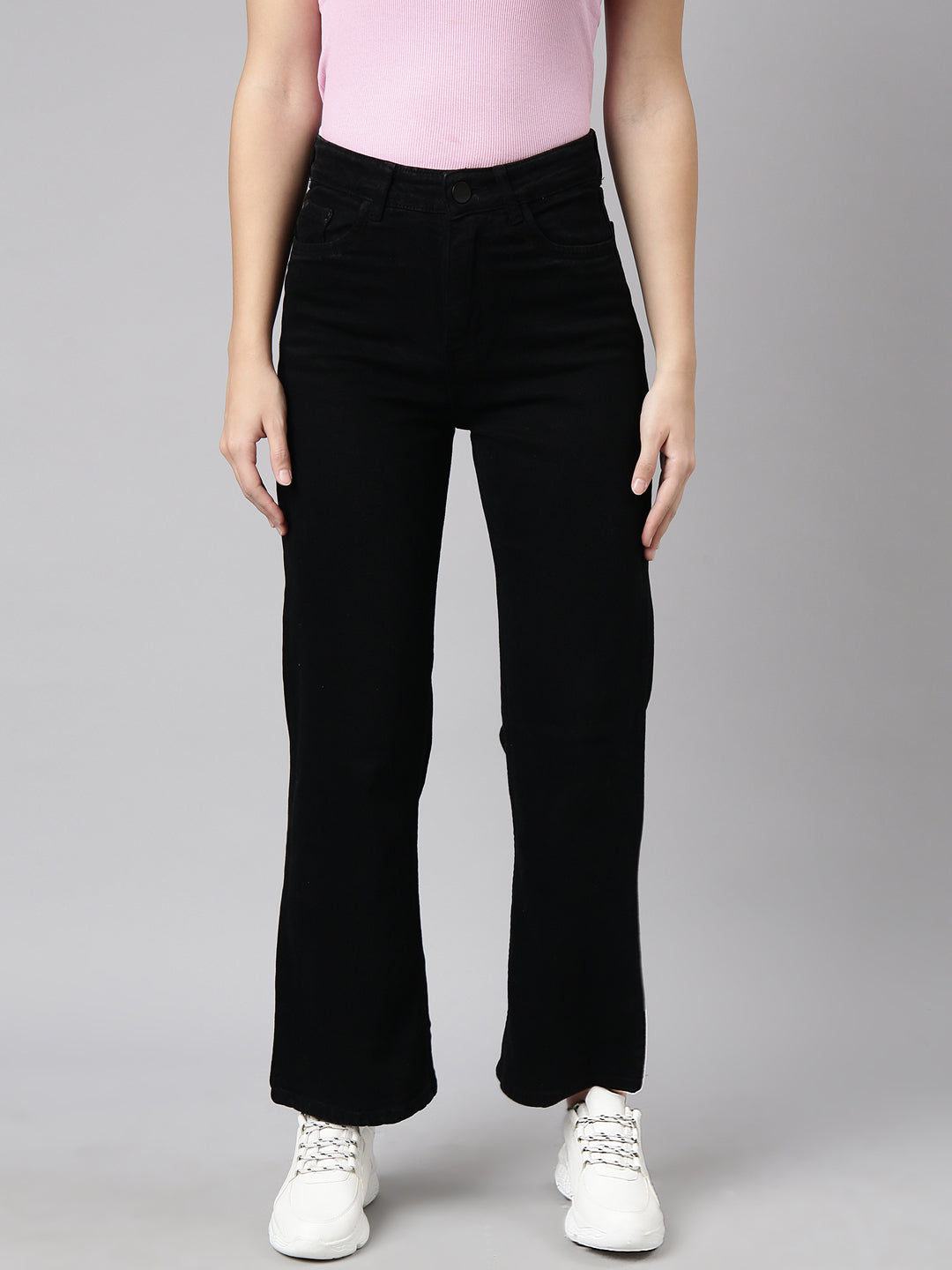 Women Straight Fit Denim Black Jean