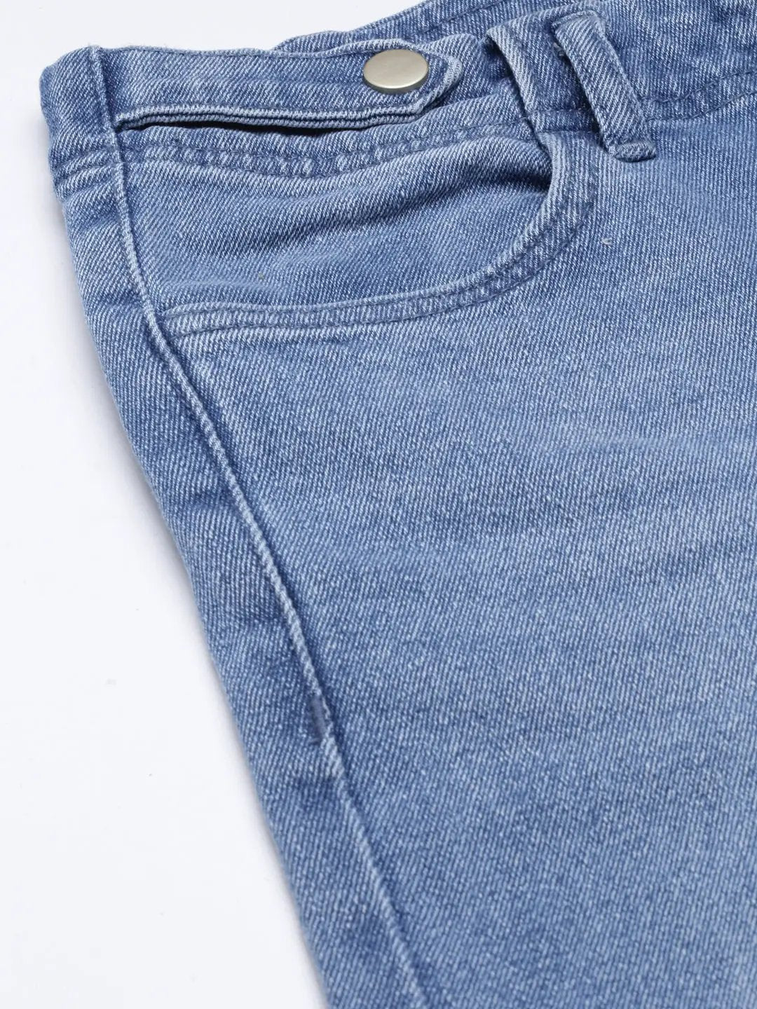 Women's Blue Solid Straight Fit Denim Jeans