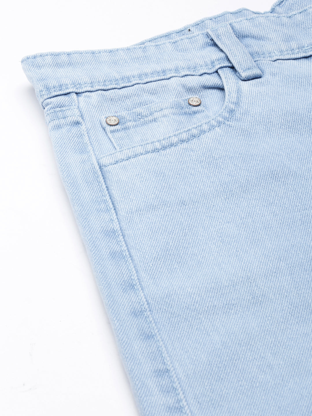 Women's Blue Wide Leg Denim Cargo Jeans