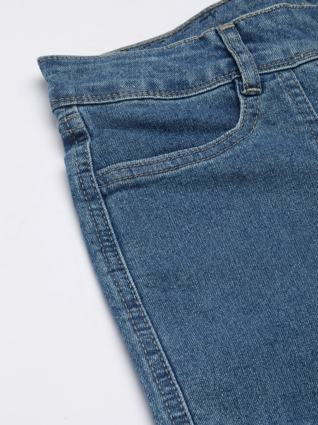 Women's Blue Mid-Rise Straight Fit Denim Jeans