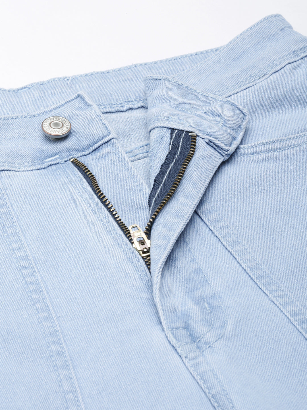 Women's Blue Solid Straight Fit Denim Jeans