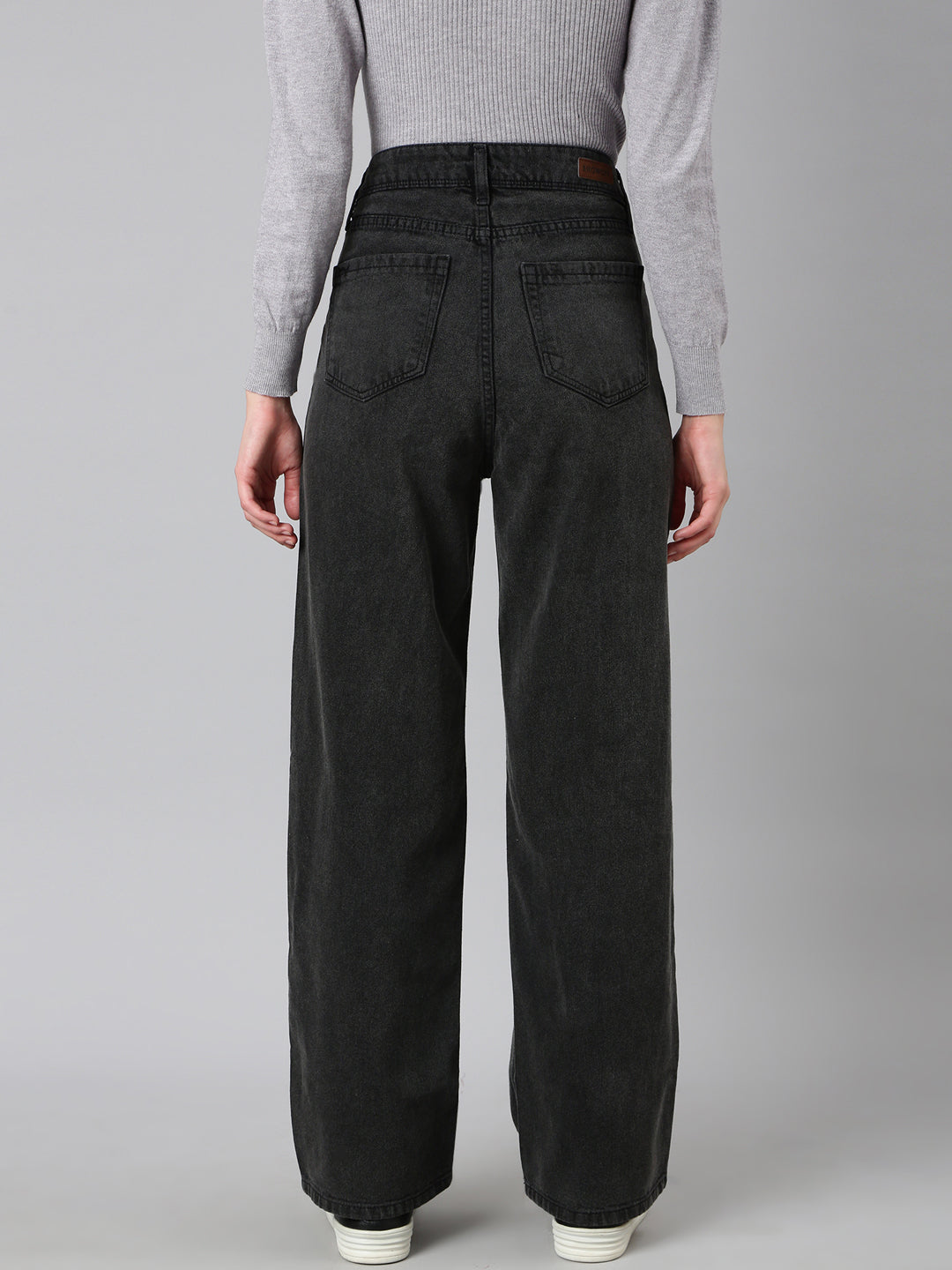 Women's Grey Wide Leg Denim Jeans