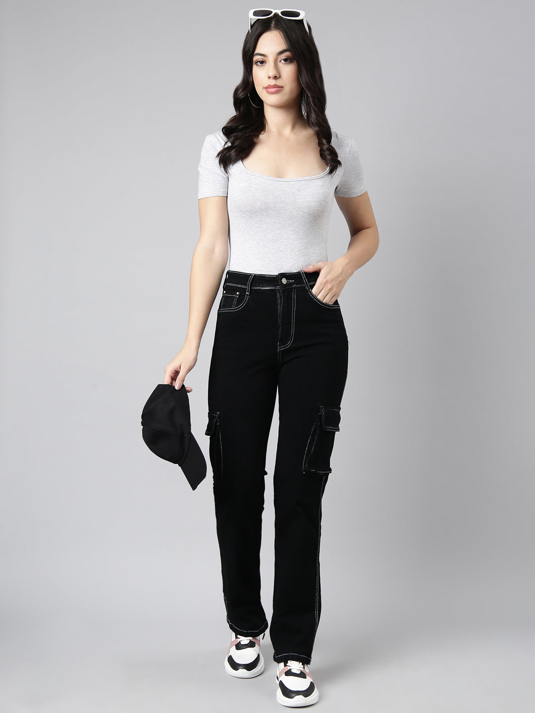 Women Straight Fit Denim Black Corgo Jean