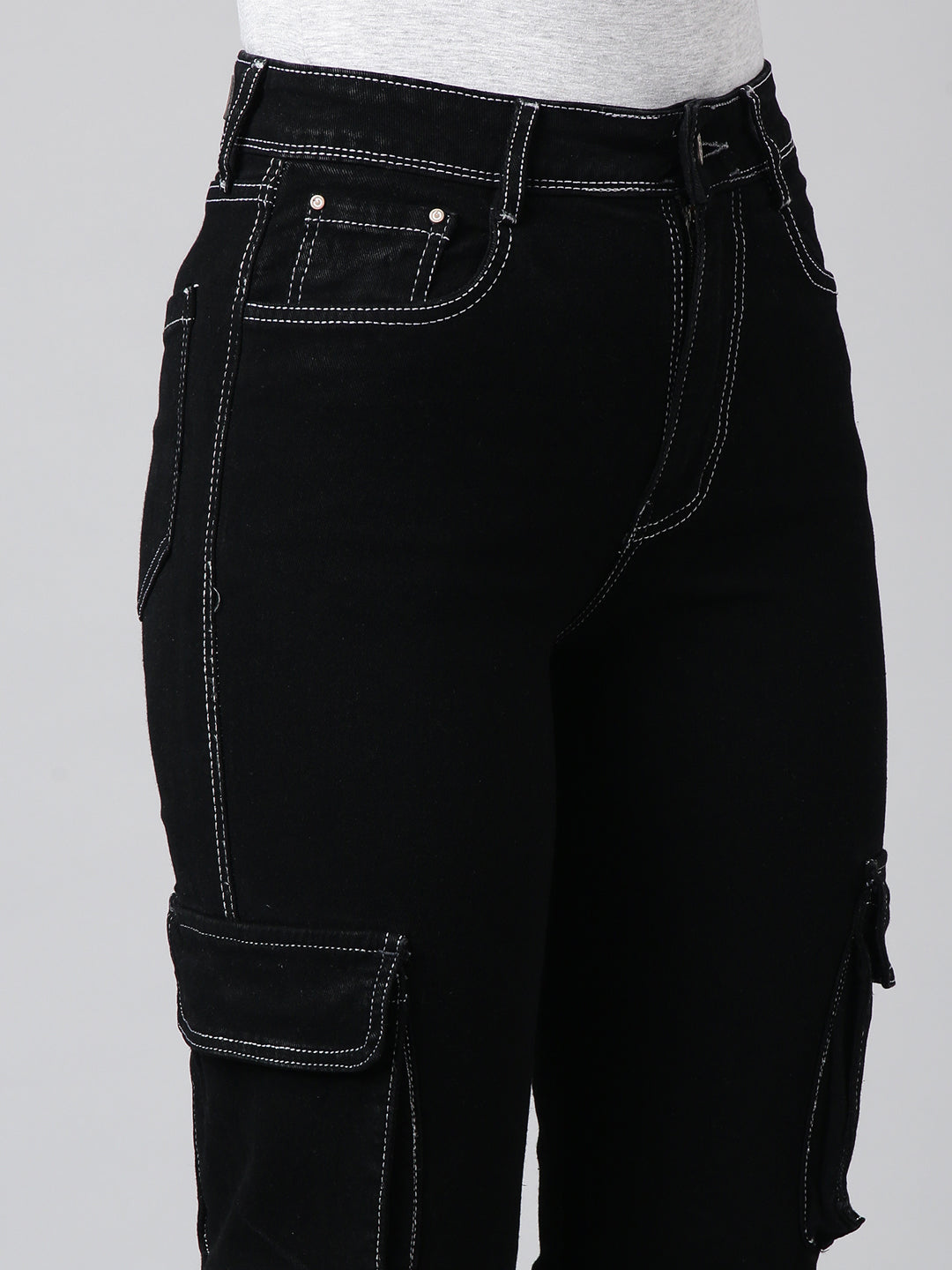 Women Straight Fit Denim Black Corgo Jean