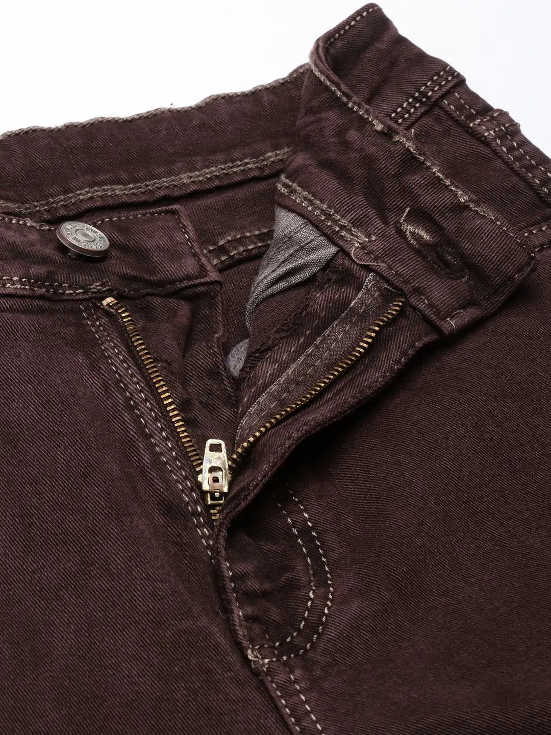 Women's Straight Fit Denim Brown Cargo Jean