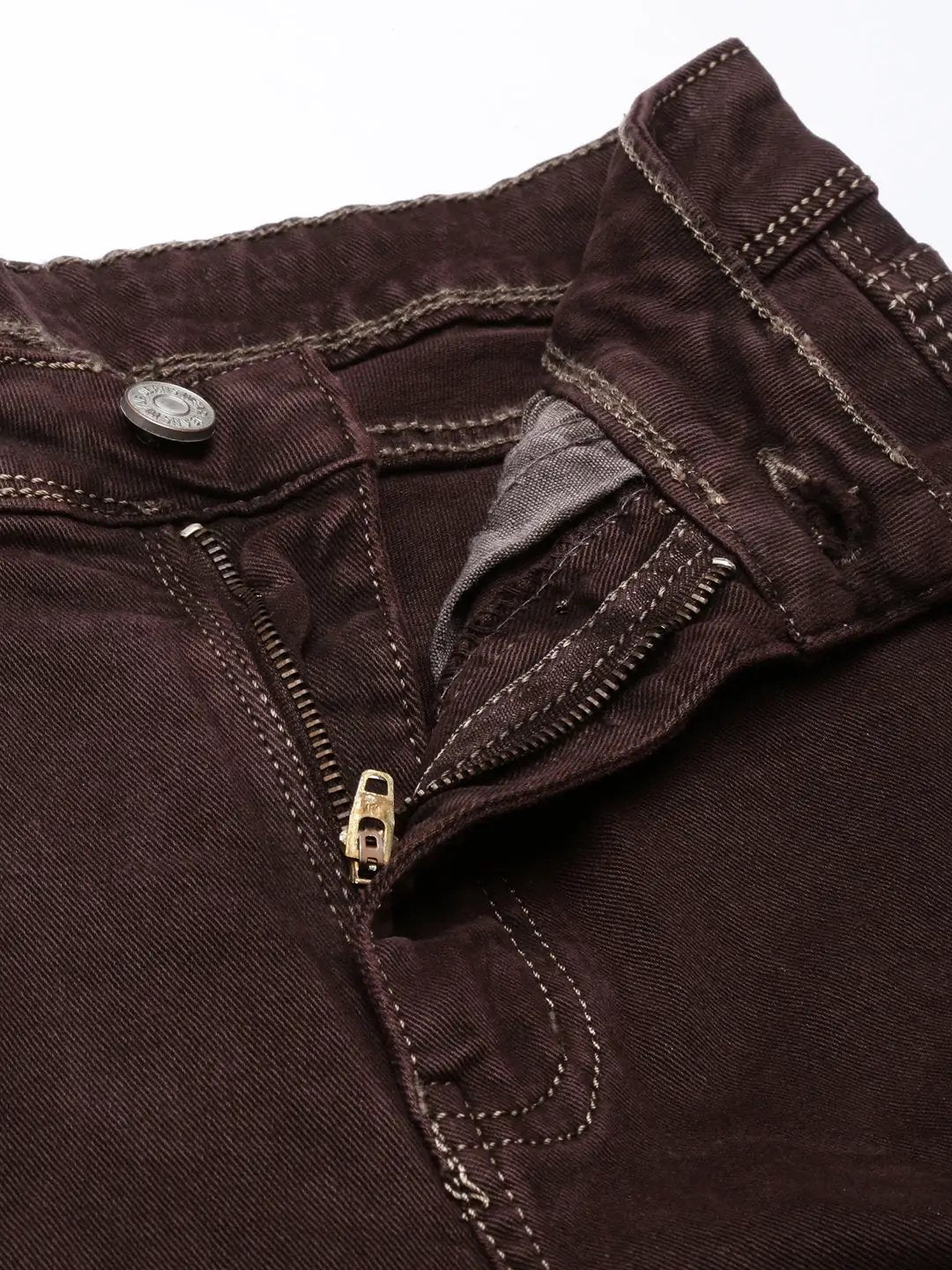 Women's Straight Fit Denim Brown Cargo Jean