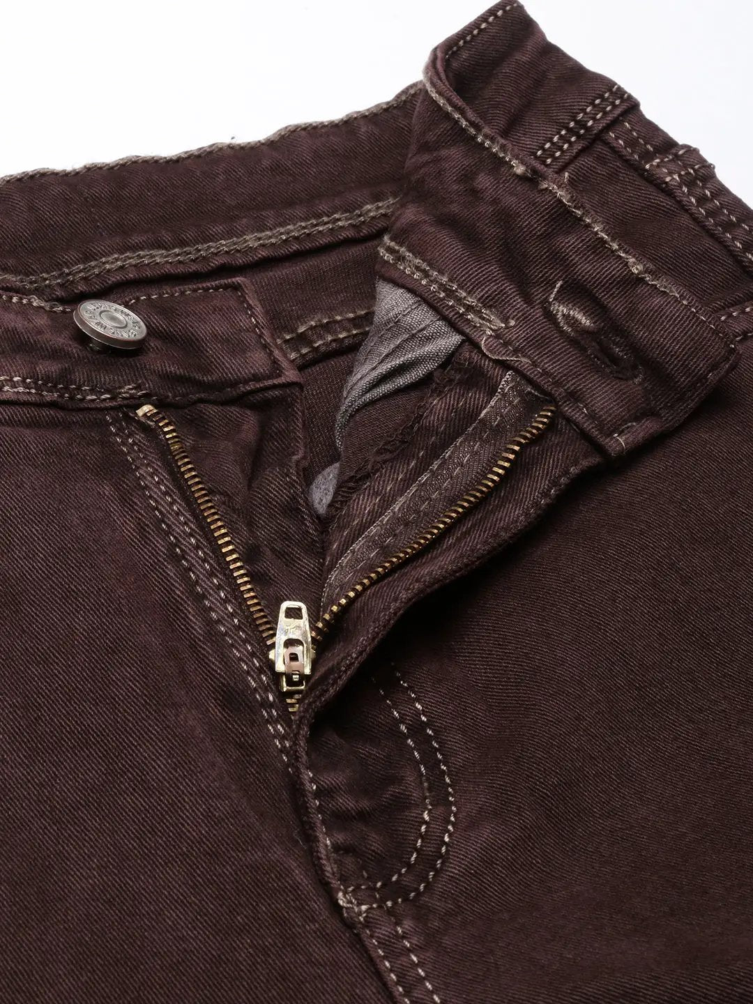 Women's Straight Fit Denim Brown Cargo Jean