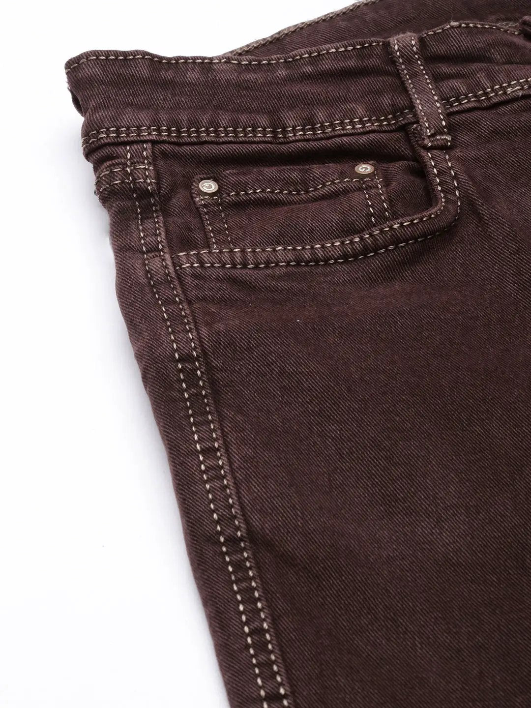 Women's Straight Fit Denim Brown Cargo Jean