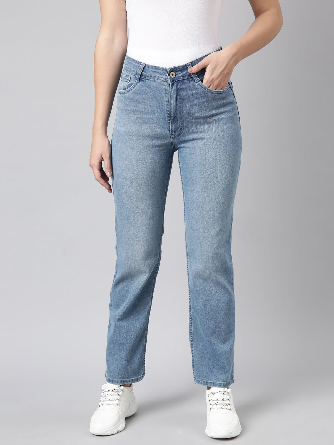 Women Straight Fit Denim Blue Jean