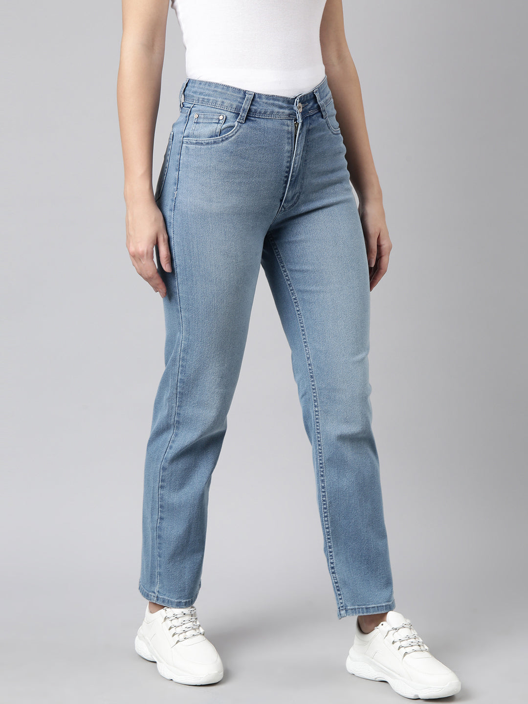 Women Straight Fit Denim Blue Jean