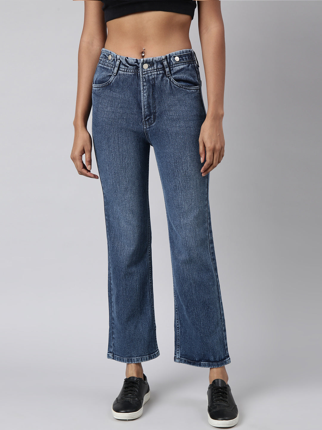 Women Straight Fit Denim Blue Jean