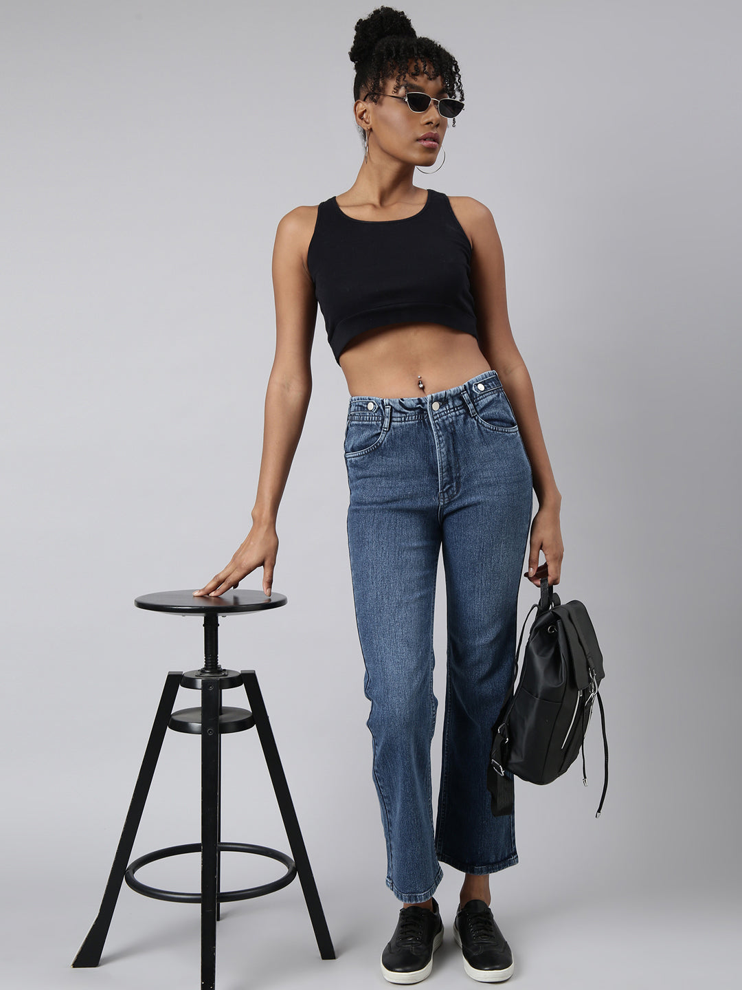 Women Straight Fit Denim Blue Jean