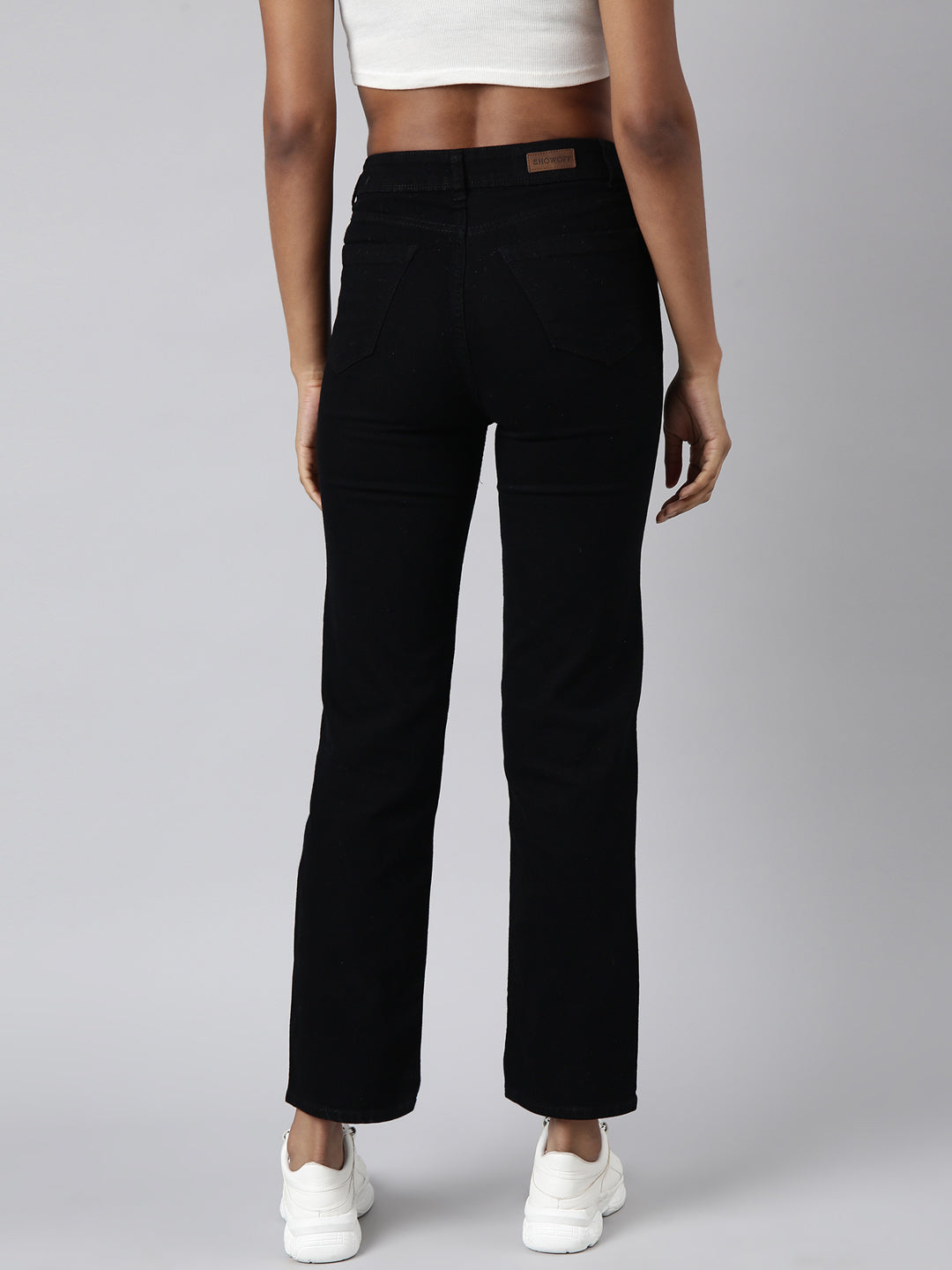 Women Straight Fit Denim Black Jean