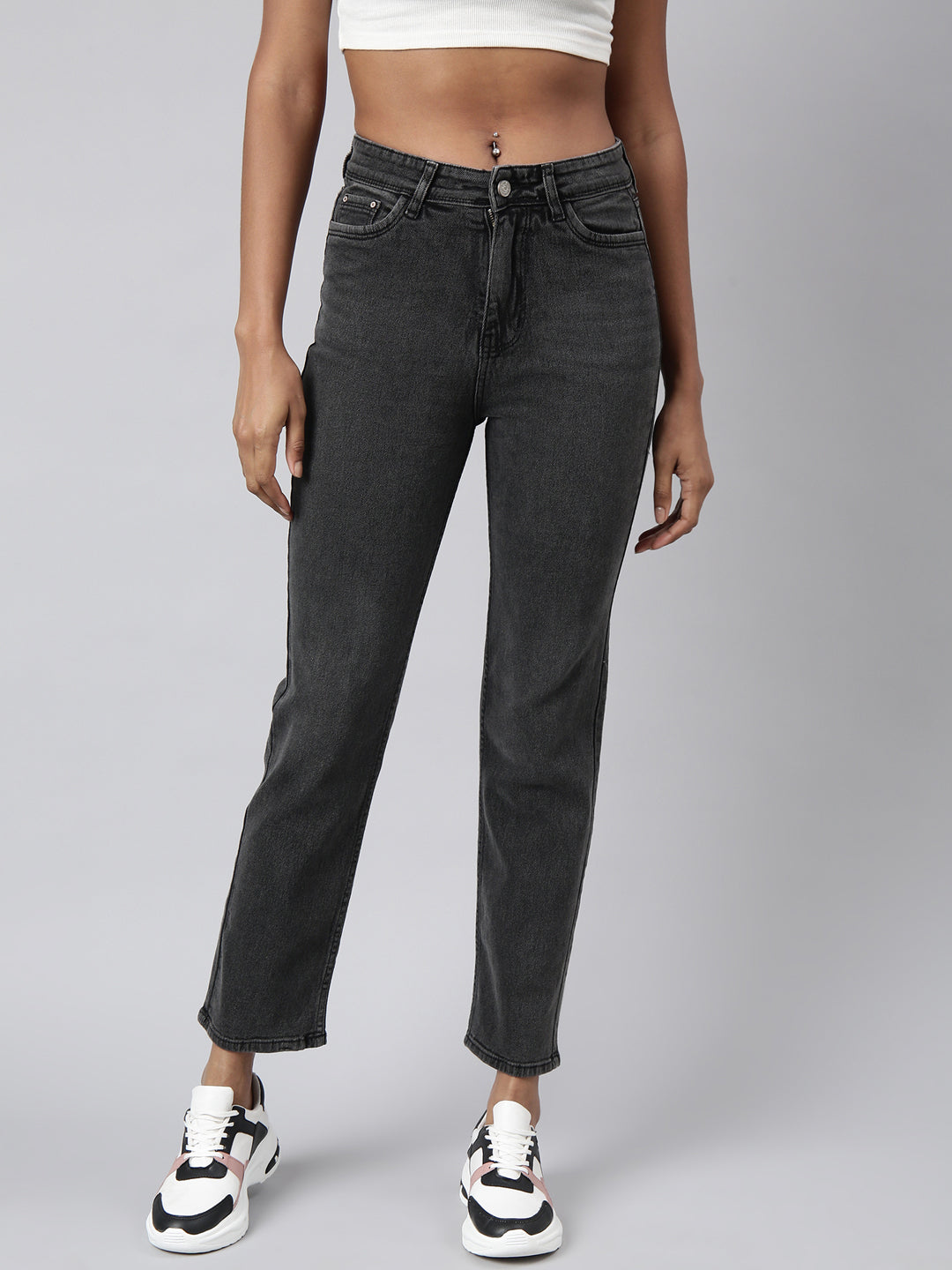 Women Straight Fit Denim Grey Jean