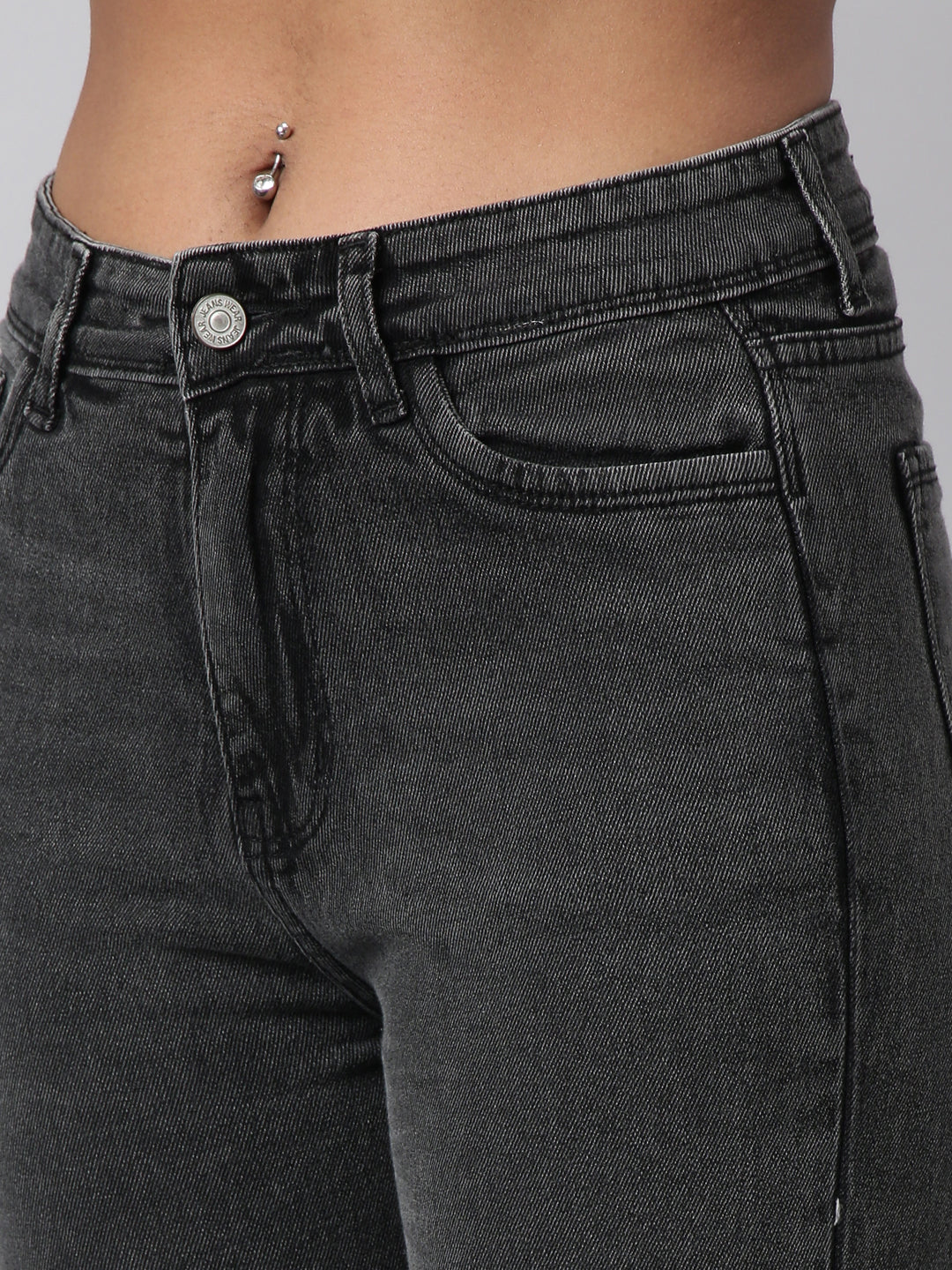 Women's Grey Straight Fit Light Fade Jeans