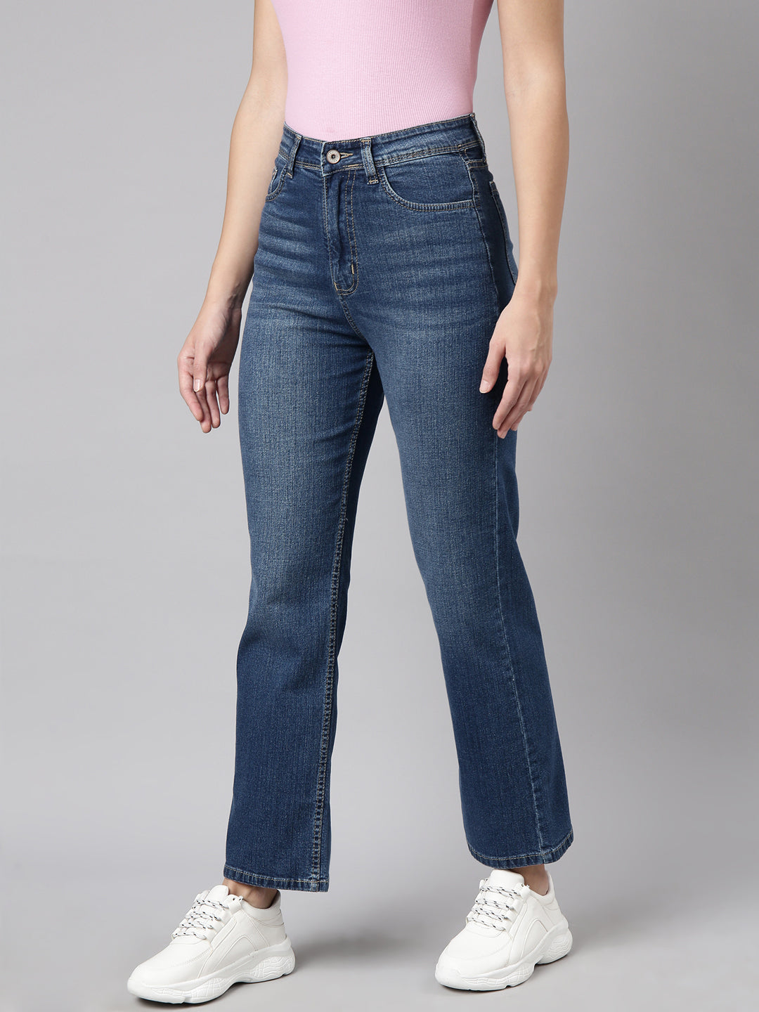 Women Straight Fit Denim Navy Blue Jean