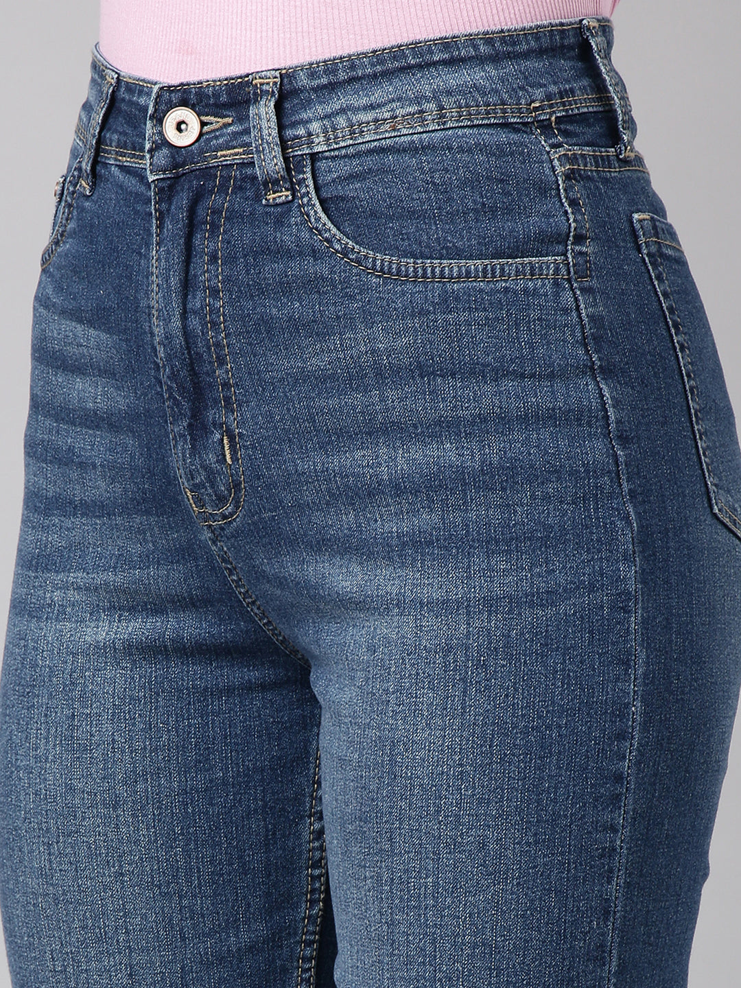 Women Straight Fit Denim Navy Blue Jean