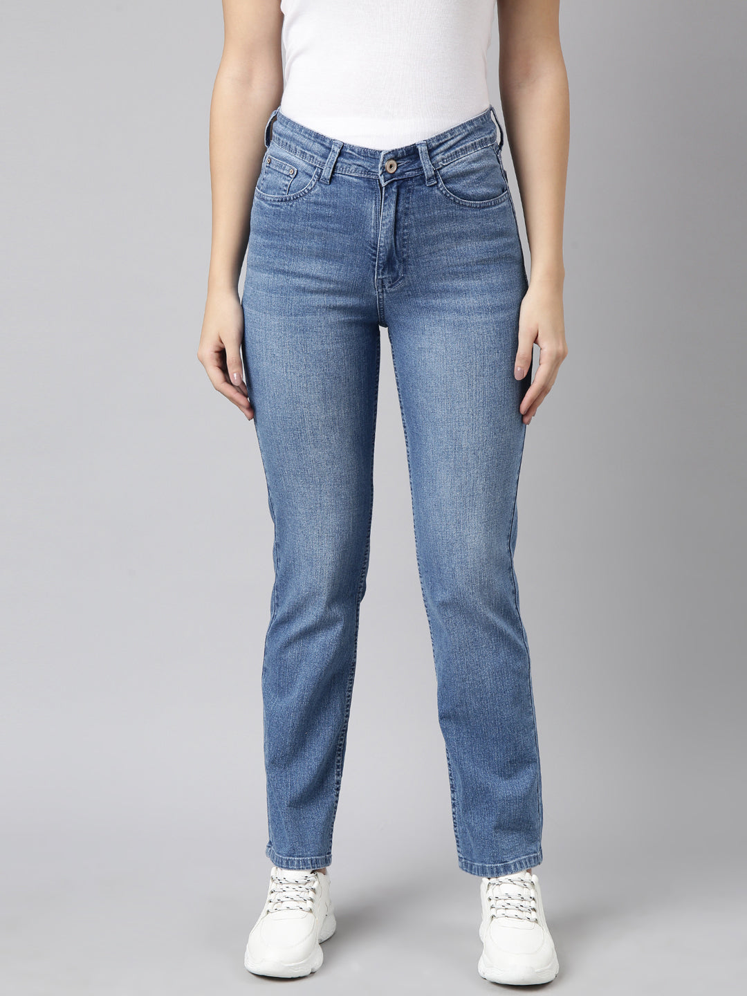 Women Straight Fit Denim Blue Jean