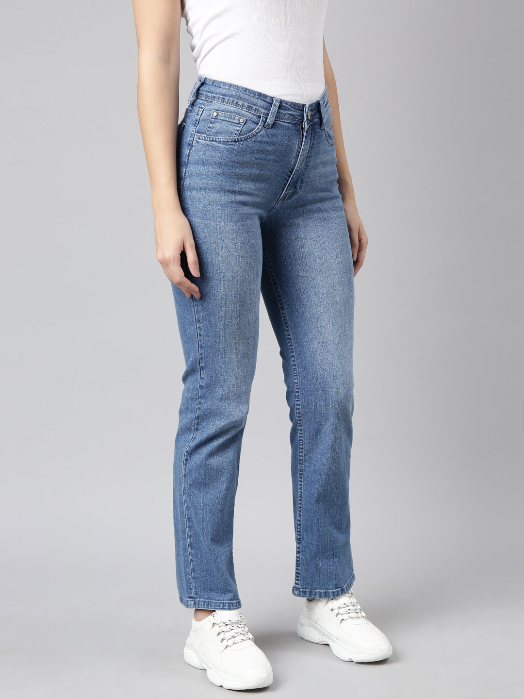 Women Straight Fit Denim Blue Jean