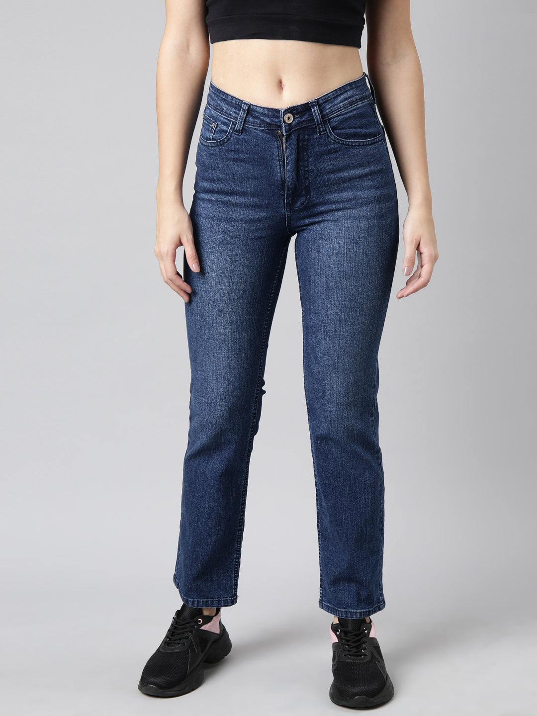 Women Straight Fit Denim Navy Blue Jean